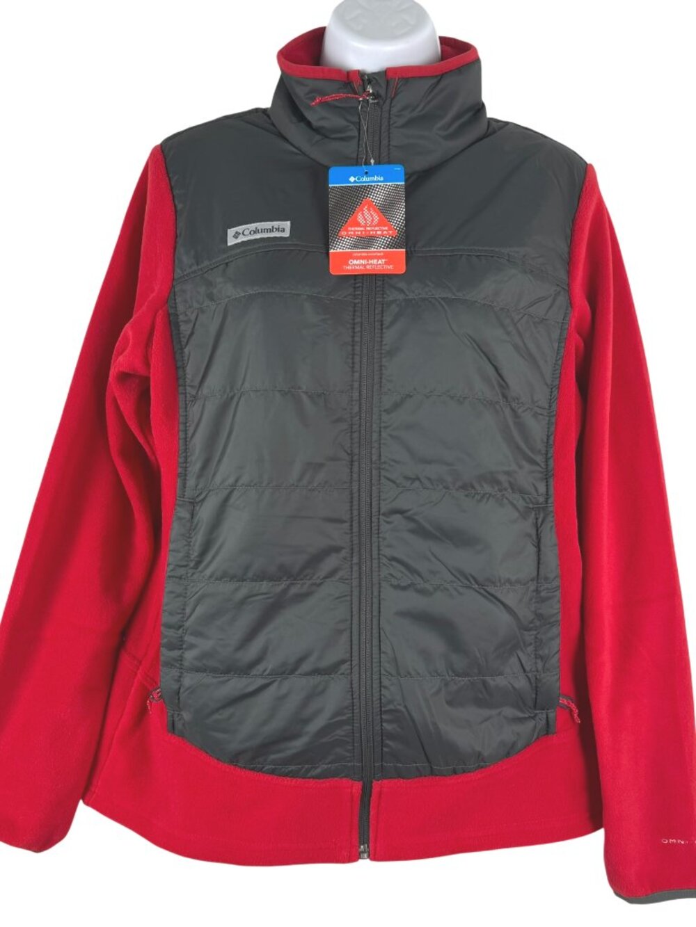 Columbia Basin Butte Fleece Full Zip Jacket Medium Red Omni-Heat NWT CJ-2420